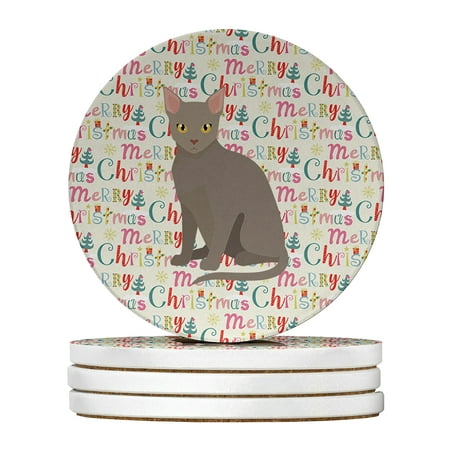 

Malayan Cat Christmas Large Sandstone Coasters Pack of 4 4 in x 4 in