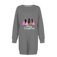 thumbnail image 4 of Pisexur Robe de Noël pour Femmes Mode Imprimé Arbre de Noël Col Rond Robe Chandail en Molleton Décontractée Manches Longues Robe de Fête d'Automne Mini Robe, 4 of 4