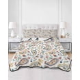thumbnail image 2 of Quilt King Size Bedding Set, Paisley Flower Reversible Summer Quilt 3 Pieces, Spring Watercolor Country Floral Leaf Plant Lightweight Bedspreads Coverlets with 2 Pillow Shams for All Seasons, 2 of 5