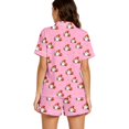 thumbnail image 3 of Soft Smooth Milk Silk Halloween Pajamas for Women Adorable Pumpkin Ghost Graphic Lapel Short Sleeve Two Piece Set Loose Casual Shorts Loungewear All Season Nightwear, 3 of 6