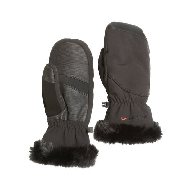 Hot Chillys Women's Hope Fur Lined Mittens, Black, Small