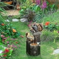 thumbnail image 3 of Solar Squirrel Stacked Waterfall Fountain With Led Lights And Pump, Resin Squirrel Garden Fountain Statue For Outdoor Patio Garden, 3 of 5