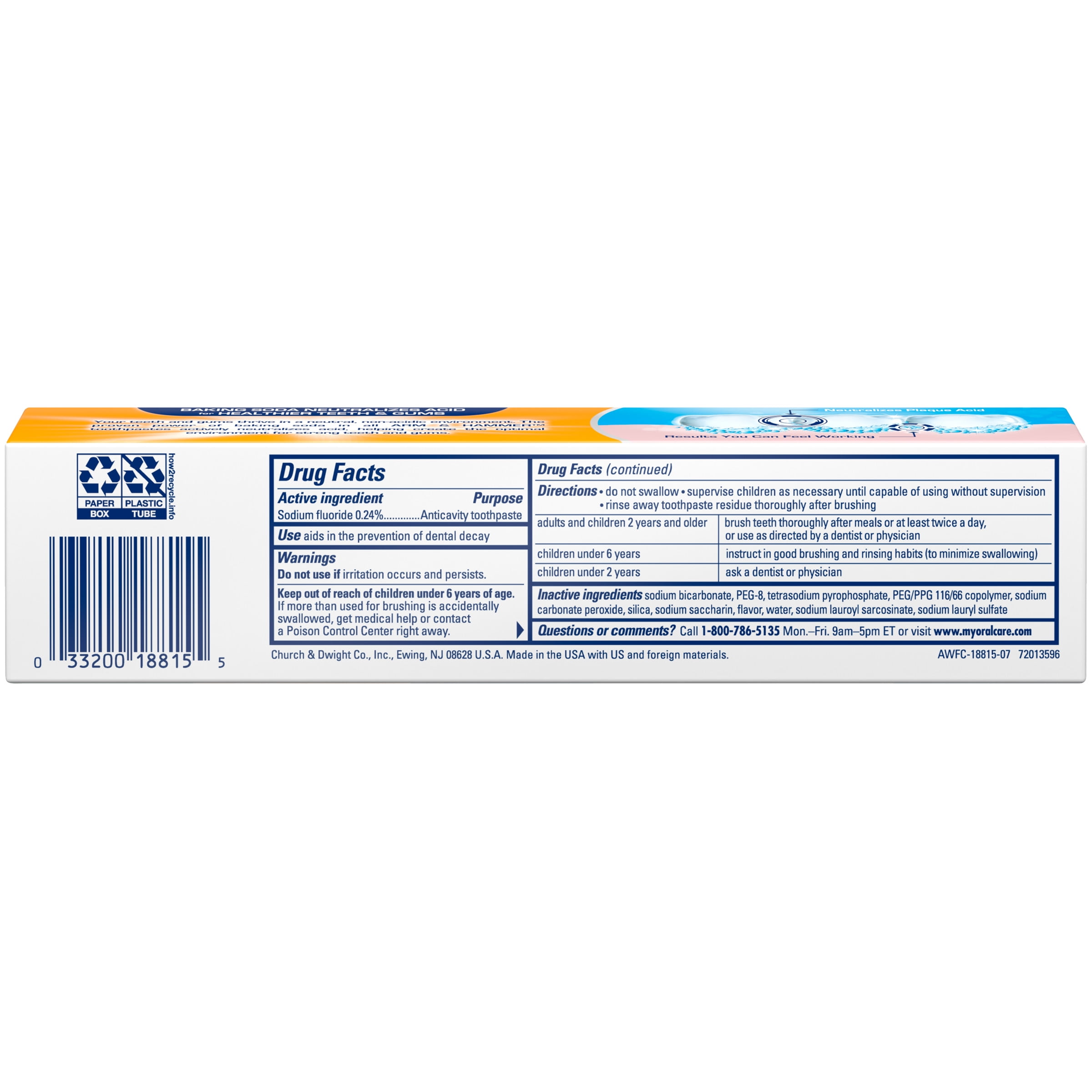 Arm  Hammer Advance White Extreme Whitening with Stain Defense, Fresh Mint, 7.2 OZ