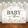 thumbnail image 3 of Custom Wildflower Backdrop Baby in Bloom Floral Baby Shower Decorations Girls Butterfly Golden Dot A Little Wildflower is On The Way Decorations for Baby Shower Background Banner, 3 of 4