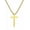 Gold, variant on Men's Cross Necklace, Stainless Steel Box Chain 20 Inch, Plain Cross Pendant in Silver Black Gold