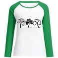 thumbnail image 4 of Luxalzxs Womens Casual Round Neck Color Block St. Patrick's Day Print Long Sleeve T-Shirt Top Sweatshirts, 4 of 5