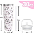 thumbnail image 2 of Cow Gifts 30 Oz Tumbler with Top Handle and Flip Straw, Cute Pastel Cow Stainless Steel Insulated Water Bottle Cup, Pets Lover Birthday Gifts for Women Men, 2 of 6