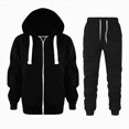 thumbnail image 2 of HCNTES Boys Winter Outfits 2PCS Boys Solid Pullover Hoodies Sweatshirt Zip Jackets Sweatspant Suit Kids Tracksuit Set 3-12 Years Boys Autumn Fall Set, 2 of 7