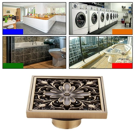 

Square Antique Brass Shower Floor Drain Deodorant For Kitchen Shower Room