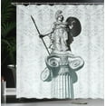 thumbnail image 4 of Ambesonne Black Shower Curtain, Greek Athena Baroque Damask, 69"Wx84"L, Pale Turquoise Black, 4 of 5