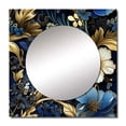 thumbnail image 2 of Designart "Nouveau Vines Of Cobalt Blue V" floral Square Mirror Wall Decor Cottage - Large Blue Square Bathroom Mirror - Square Printed Wall Mirror Art, 2 of 5
