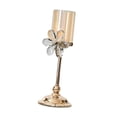 thumbnail image 4 of Portavelas de cristal con forma de pétalo, centro de mesa, accesorio de cena, práctico regalo de inauguración de la casa, soporte de candelabro de Pilar para dormitorio 12cmx31cm, 4 of 8