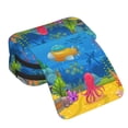 thumbnail image 4 of Rateoe Submarine And Landscape Pattern Double Clamshell Pen Case, Storage Organizer with Two Zipper Compartments– Holds Up to 50 Pencils & Pens, 4 of 7