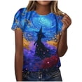 thumbnail image 2 of Dolkfu Crew Neck Comfort Colors Tshirt Halloween Multicolor Short Sleeve T-Shirts Relaxed Fit Artistic Abstract Graphic Prints Tops Multicolor,L, 2 of 6