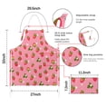 thumbnail image 7 of Strawberry Plants Fruit Flower Apron-Garden Aprons for Women with Pockets-Cotton Linen Waterproof Kitchen Cooking Gardening Aprons Adjustable for Kitchen,Cooking,BBQ and Salon 33x27 Inch, 7 of 7