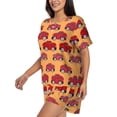 thumbnail image 2 of Balery Red Cars Pattern Womens Pajama Sets 2 Piece Soft Short Sleeve Top and Shorts Sleepwear Round Neck Pjs Lounge Set with Pockets-4X-Large, 2 of 7