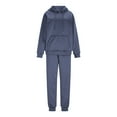 thumbnail image 5 of Turilly Women Sweatsuits 2 Piece Athletic Outfits Crew Neck Sweatshirt Sweatpant Tracksuit Fall Irregular Hem Pullover Sets, 5 of 6