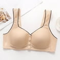thumbnail image 2 of Trendy SMihono Daisy Bras for Older Women Front Snap Closure Everyday Bras No Underwire Full Coverage Breathable Underwire Push Up Khaki 40/90, 2 of 6
