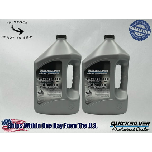 Quicksilver OEM Semi Synthetic 10W30 Marine Oil Gallons 92-8M0142146 2 Pack