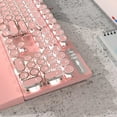 thumbnail image 4 of MageGee Clavier de Jeu Mécanique pour Machine à Écrire, Claviers Filaires Rétro Rose Punk à Touches Rondes avec DEL Rétroéclairées Blanches et Repose-Poignet Détachable pour Jeu et Bureau, 4 of 8