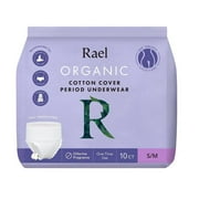 Rael Organic Disposable Period Underwear for Women, Postpartum and Heavy Flows, Small/Medium, 10 Ct