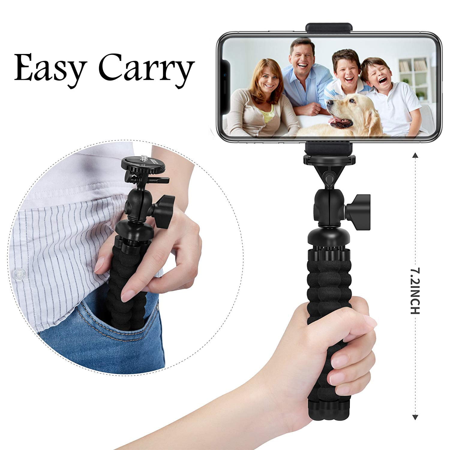 Flexible Tripod with Wireless Remote Shutter Apexel Phone Tripod Mini Tripod Stand Holder for Camera GoPro//Mobile Cell Phone Compatible with iPhone//Android Samsung