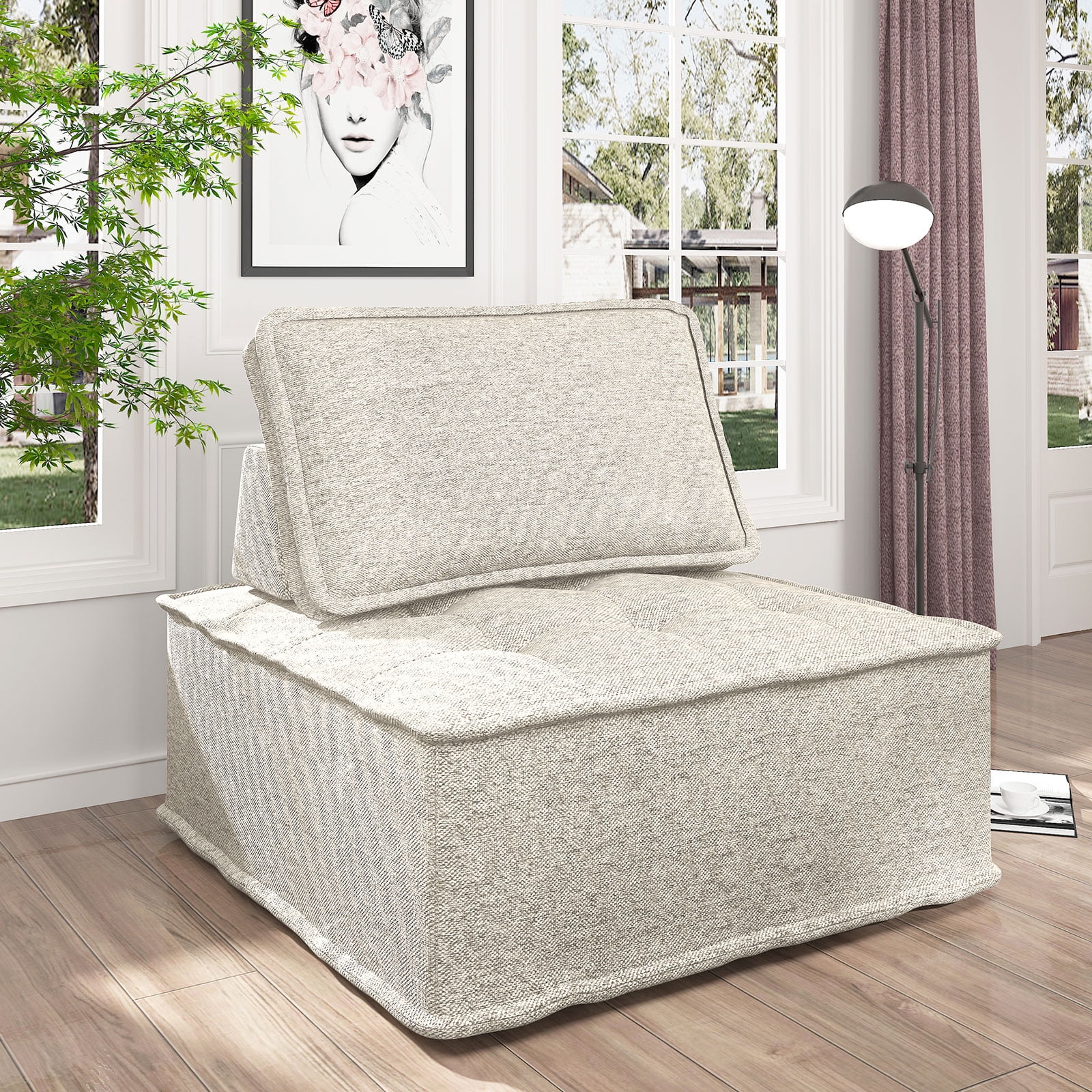 BALUS Modular Sectional Sofa Couch, Modern Armless Floor Sofa Couch