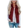 thumbnail image 1 of Heliisoer Pocket Women Zipper Solid Color Jacket Plush Sleeveless Lapel Vest Loose, 1 of 8