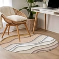 thumbnail image 4 of Modern Abstract 3FT Round Area Rugs for Living Room Geometric Beige Gradient Ultra-Thin Non-Slip Round Rugs Machine Washable Low Pile Circle Carpet for Bedroom Kitchen Nursery, 4 of 9
