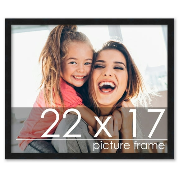22x17 Frame Black Wood Picture Frame - UV Acrylic, Foam Board Backing, & Hanging Hardware Included!
