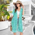 thumbnail image 5 of Oceanic Wave Rhythms Women's Swimwear Cover Up Summer Cardigan Beach Pool Cover Up Loose for Swimsuits Casual Wear, 5 of 7
