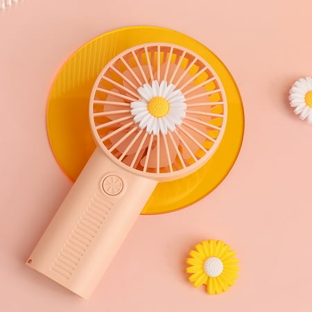 

Fancy Handheld Portable Fan USB Rechargeable Personal Fan Battery Operated Small Fan with 3 Speeds for Travel/Commute/Makeup/Office Pink