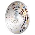 thumbnail image 2 of Designart "Angular Hexagons in Orange and Grey III" Geometric Spiral Dot Round Wall Mirror - Oval Printed Decorative Mirror - Multiple Color Options, 2 of 5
