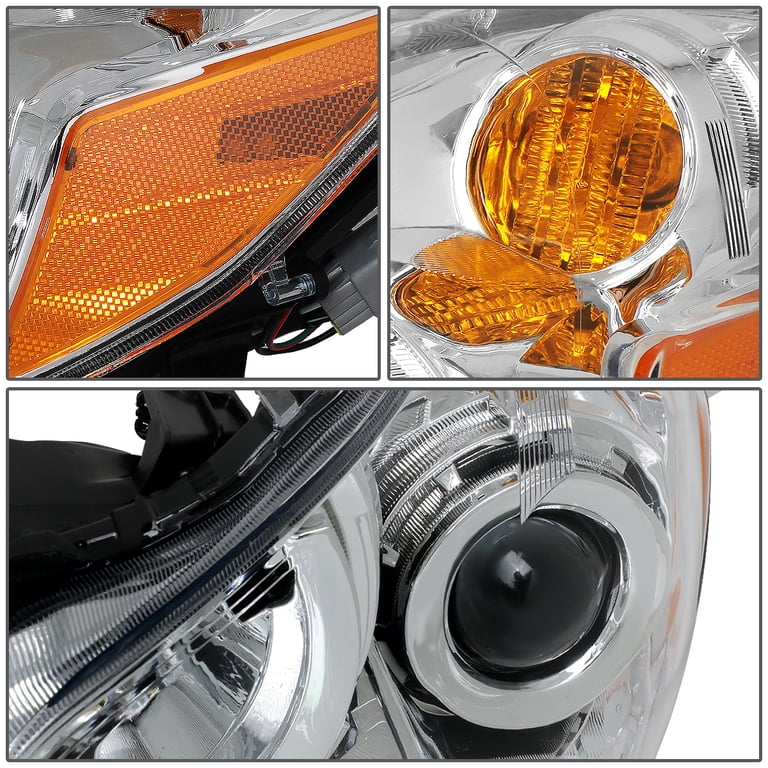 2PCS CHROME HOUSING CLEAR CORNER PROJECTOR HEADLIGHT FOR 10 2PCS CHROME HOUSING CLEAR CORNER PROJECTOR HEADLIGHT FOR 10