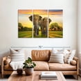 thumbnail image 2 of Elephant Stock Elephant Sunset Duo Wall Art - Horizontal Multi Panel Canvas - Living Room Wall Decor - Animal Multi Panel - Green And Gray Decor - 57" x 36", 2 of 8