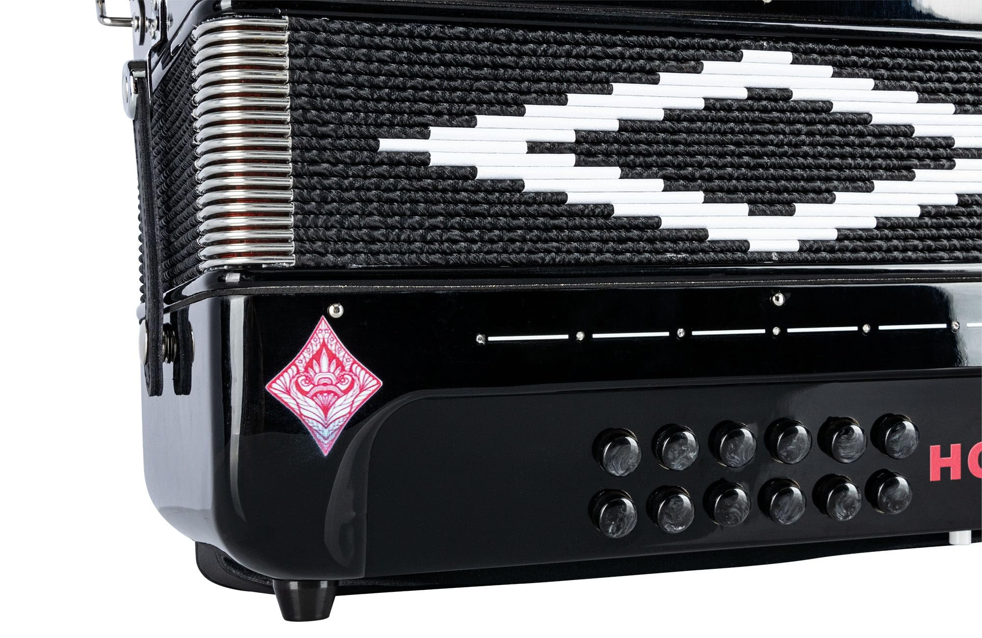 Hohner Hohnica Aces II 34-Button Accordion with 3 Registers - EAD Bundle with Hard Case, Gig Bag, Adjustable Straps, and Austin Bazaar Polishing Cloth