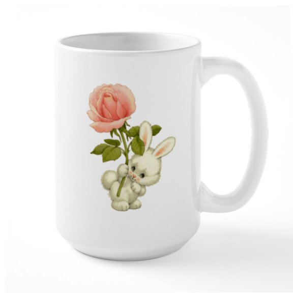 CafePress - A Rose For Easter Large Mug - 15 oz Ceramic Large White Nolvety Mug