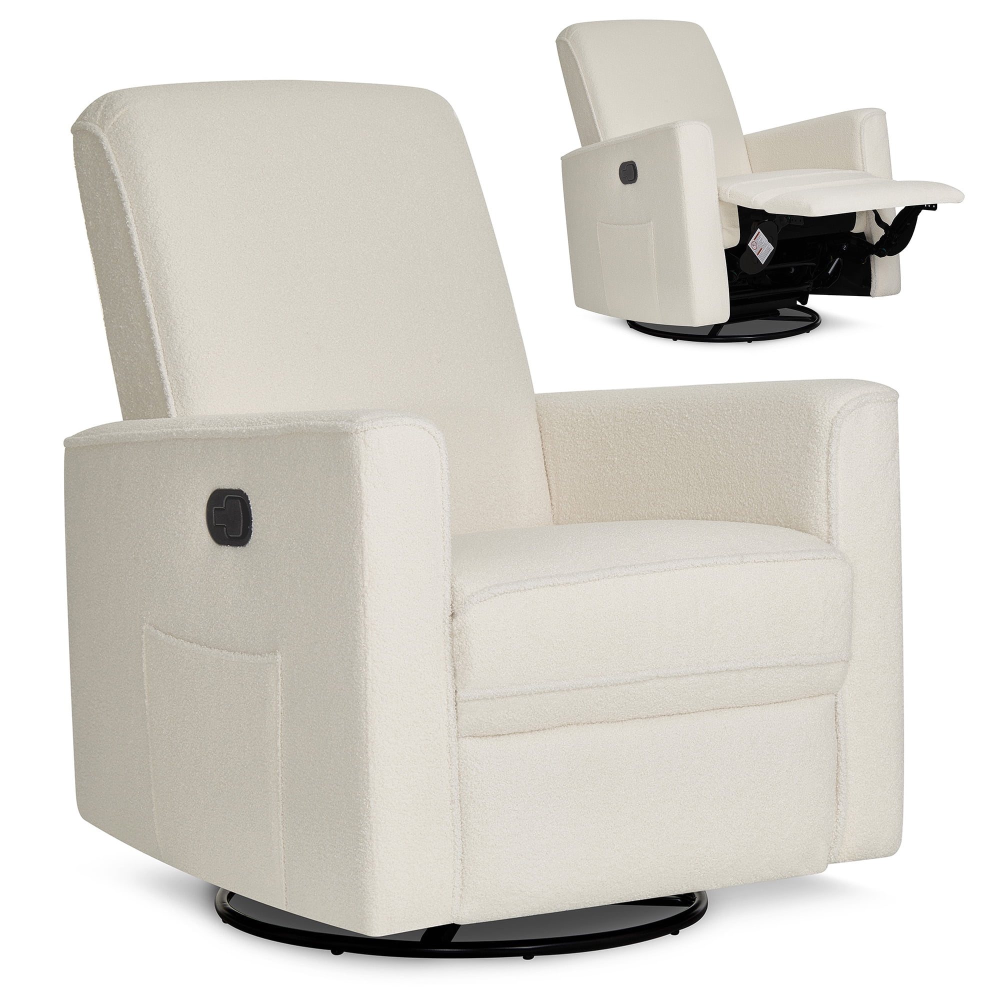 Evolur Raleigh Basic Glider |Recliner| Rocker, Plush Ivory