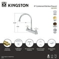 thumbnail image 4 of Kingston KB3741PX Restoration Two-Handle 3-Hole 8" Centerset Kitchen Faucet in Polished Chrome, 4 of 4