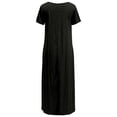 thumbnail image 4 of Casual Summer Dress for Everyday Wear Lightweight Loose Fit Short Sleeves Solid Color Style Women’s Casual Tennis Dress Female Everyday Attire Black L, 4 of 6