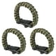 thumbnail image 1 of Pulseras de paracord de supervivencia Uxcell, paquete de 3 pulseras trenzadas con hebilla de plástico, camuflaje verde ejército, 1 of 7