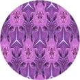 thumbnail image 1 of Ahgly Tapis Rond Lavable en Machine Intérieur Transitionnel Heliotrope Violet, 3 Pieds Rond, 1 of 7