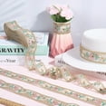 thumbnail image 3 of 10 Yards Organza Jacquard Ribbon Polyester Floral Embroidered Sequin Woven Trim Tape Flower Embroidery Fabric Applique Ribbons for Sewing Making Crafts Wedding Dresses Bridal DIY Home Decor, 3 of 5