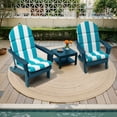 thumbnail image 3 of Pellebant Striped Chaise Lounge Cushion for Indoor/Outdoor Use, 50 x 20 x 2.5 inch, Water-Resistant & Fade-Resistant Patio Seat Pad, High Back Design (2-Pack, Blue & White Stripes), 3 of 6