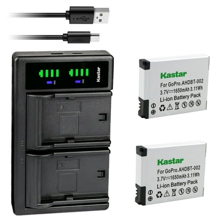 Kastar 2-Pack Battery and LTD2 USB Charger Compatible with Gopro HD HERO Naked  Gopro HD HERO 960  GoPro Hero HD 1080p Digital Camera  Gopro HD HERO2 Outdoor Edition  Gopro HD HERO2 Motorsport Edition