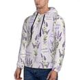thumbnail image 3 of Honeii Lavender Flowers Pattern Mens Hoodies Men's Loose Sleeve Sweatshirt,Pullover Hooded Sweatshirt for Men,Essentials Hoodie-Large, 3 of 7