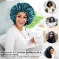 thumbnail image 4 of Gorro Edoneery de seda satinada para mujeres con cabello rizado, 4 of 7