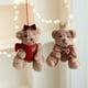 thumbnail image 1 of Artesanías Decorativas Osito de peluche pequeño, adorno navideño, marrón, suave, para decorar el árbol o colgar en el coche, 10,5 x 7,5 x 6,5 cm, 1 unidad JASKFLY, 1 of 5