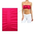thumbnail image 3 of Womens Strapless Padded Bra Bandeau Tube Top Removable Pads Seamless Crop Pink, 3 of 5