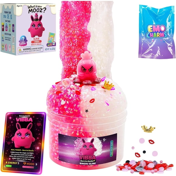 Kit de slime MOOZ VIBBA rosa con glitter negro 220 g